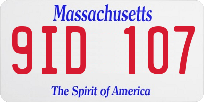 MA license plate 9ID107