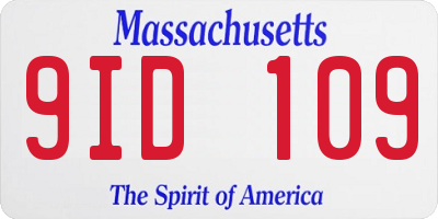 MA license plate 9ID109