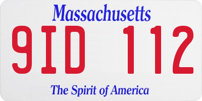 MA license plate 9ID112