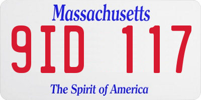 MA license plate 9ID117
