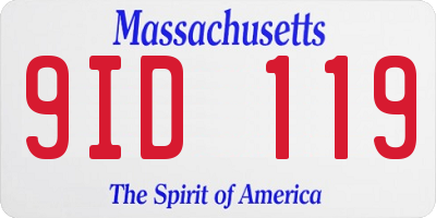 MA license plate 9ID119
