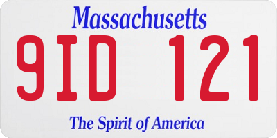 MA license plate 9ID121