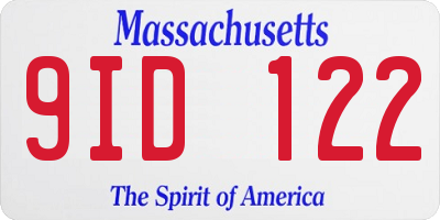 MA license plate 9ID122