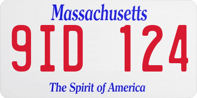 MA license plate 9ID124