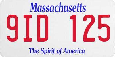 MA license plate 9ID125