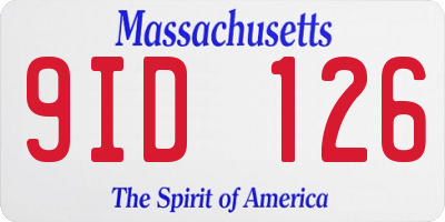 MA license plate 9ID126
