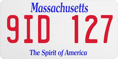 MA license plate 9ID127