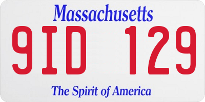 MA license plate 9ID129