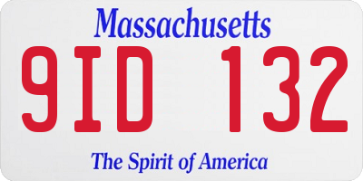 MA license plate 9ID132