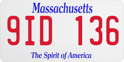 MA license plate 9ID136