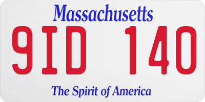 MA license plate 9ID140