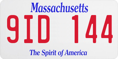 MA license plate 9ID144