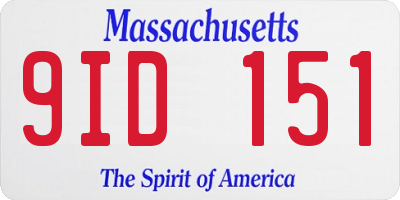 MA license plate 9ID151
