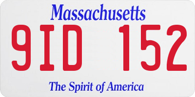 MA license plate 9ID152