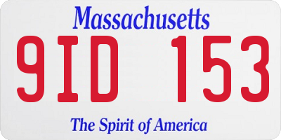 MA license plate 9ID153