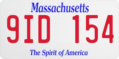 MA license plate 9ID154