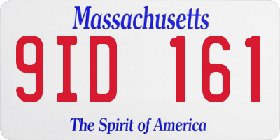 MA license plate 9ID161
