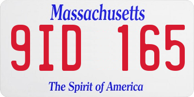 MA license plate 9ID165