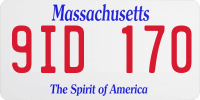 MA license plate 9ID170