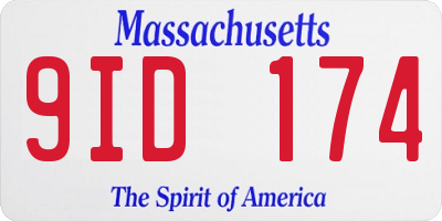 MA license plate 9ID174