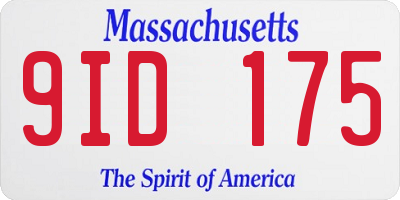 MA license plate 9ID175