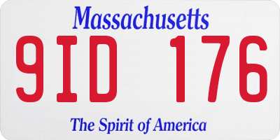 MA license plate 9ID176