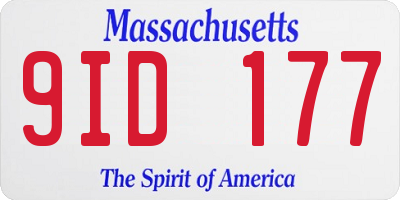 MA license plate 9ID177