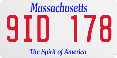 MA license plate 9ID178