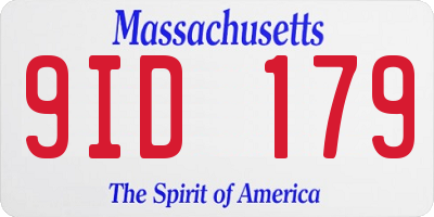 MA license plate 9ID179