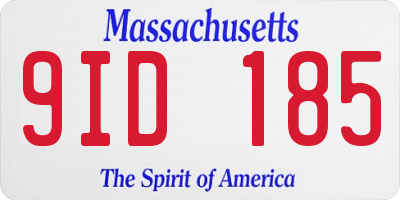 MA license plate 9ID185