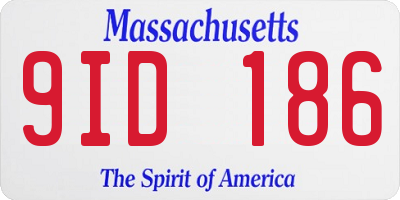 MA license plate 9ID186