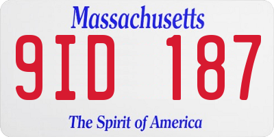 MA license plate 9ID187