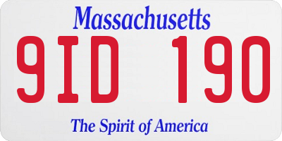 MA license plate 9ID190