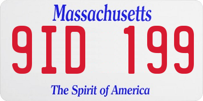 MA license plate 9ID199