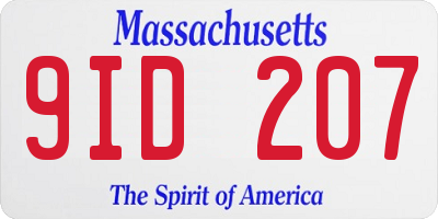 MA license plate 9ID207