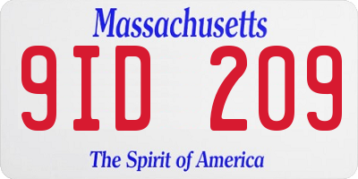 MA license plate 9ID209