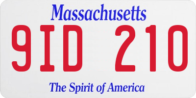 MA license plate 9ID210
