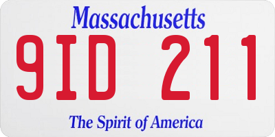 MA license plate 9ID211