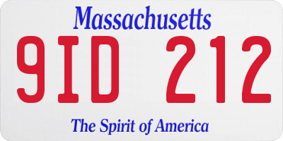 MA license plate 9ID212