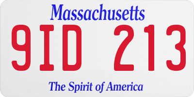 MA license plate 9ID213