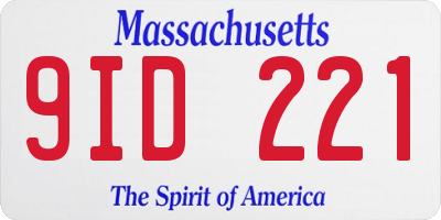 MA license plate 9ID221