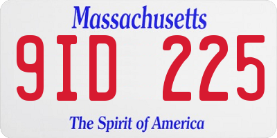 MA license plate 9ID225