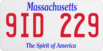 MA license plate 9ID229
