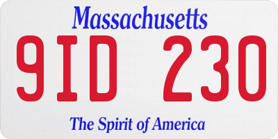MA license plate 9ID230