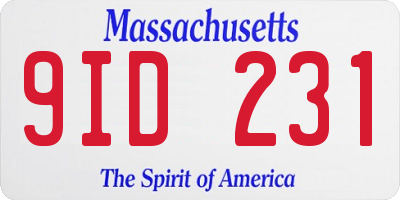 MA license plate 9ID231