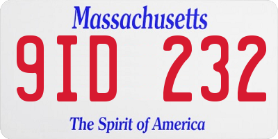MA license plate 9ID232