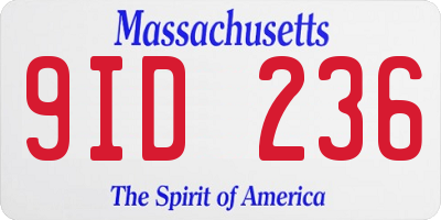 MA license plate 9ID236