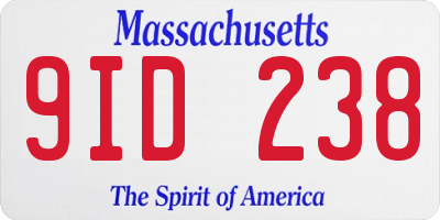 MA license plate 9ID238