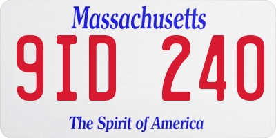 MA license plate 9ID240