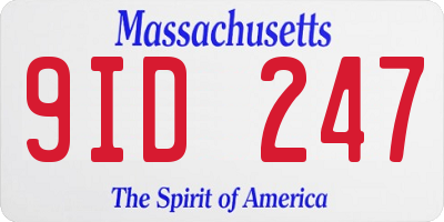 MA license plate 9ID247